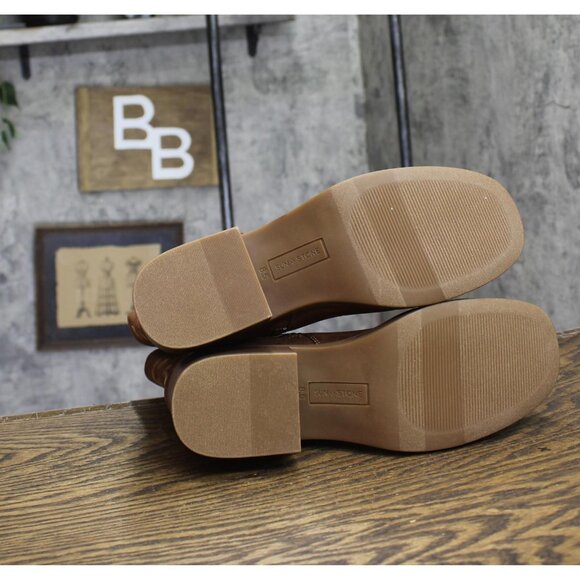 NWT Sun + Stone Womens Norahh Moto Midshaft Bootie Russet Microsuede Brown 8.5M - Picture 9 of 12